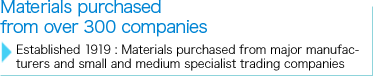 Materials purchased from over 300 companies